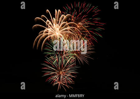 D'artifice du 4 juillet l'exposition longue Banque D'Images