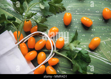 Ecco friendly conceptuel de mise à plat avec des produits frais Banque D'Images