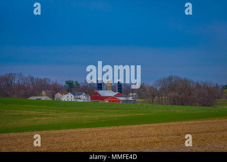 New York, USA, avril, 18, 2018 : Oudoor vue sur les Amish farm dans le comté de Lancaster en Pennsylvanie USA sans électricité Banque D'Images