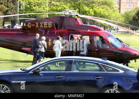 Portsmouth, Royaume-Uni. 11 mai 2018. La princesse Anne et du Queen's helicopter Crédit : FSM Photography/Alamy Live News Banque D'Images