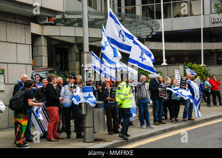 Londres, Royaume-Uni. 11 mai 2018. Counter-Protesters israélienne au jour de la Nakba manifestation à Londres Crédit : Alex Cavendish/Alamy Live News Banque D'Images