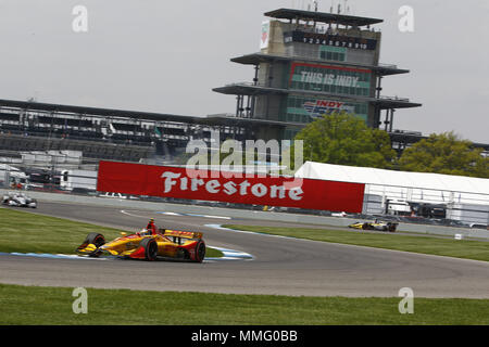 Indianapolis, Indiana, USA. Le 11 mai, 2018. RYAN HUNTER-REAY (28) des États-Unis prend de la voie à la pratique pour le Grand Prix d'IndyCar à Indianapolis Motor Speedway Course sur route dans la région de Indianapolis, Indiana. Crédit : Justin R. Noe Asp Inc/ASP/ZUMA/Alamy Fil Live News Banque D'Images