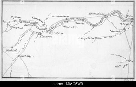 L'Allemagne. Coghlan. Carte d'itinéraire 1837 ancienne carte plan vintage Banque D'Images