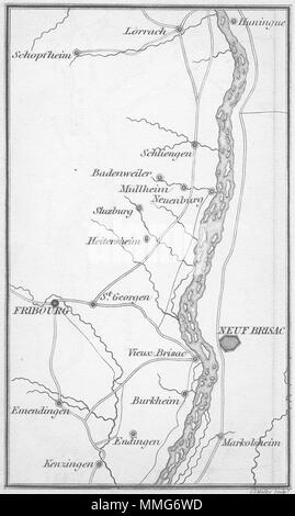 L'Allemagne. Coghlan. Carte d'itinéraire 1837 ancienne carte plan vintage Banque D'Images