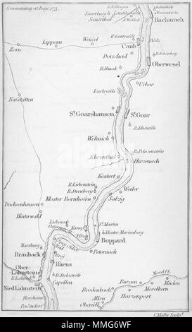 L'Allemagne. Coghlan. Carte d'itinéraire 1837 ancienne carte plan vintage Banque D'Images