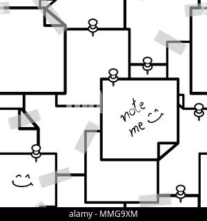 Taille de divers mignon poster avec axe en contour noir sur fond blanc. Motif de fond sans soudure en design illustration vectorielle. Illustration de Vecteur
