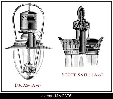 Lampes à arc Vintage : Lucas et Scott-Snell-lampe, lampe XIX siècle gravure Banque D'Images