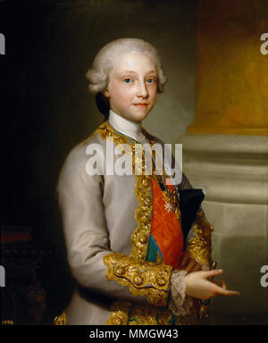 . Español : Retrato del infante Gabriel de Borbón (1752-1788), que fue Hijo del Rey Carlos III de España y de la Reina María Amalia de Sajonia. Anglais : Portrait de l'Infante d'Espagne Gabriel (1752-1788) Português : Retrato de Gabriel de Bourbon (1752-1788), filho de Carlos III de Espanha. Gabriel de Bourbon, infante d'Espagne. 1767. Gabrielbourbon Banque D'Images