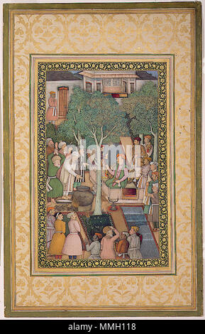 . Anglais : Série Titre : Jahangirnama Jahangirnama Suite Nom : Artiste Affichage : Abu'l Hasan Date de création : ca. Page de l'album (1615) du 18ème siècle Dimensions : 12 27/32 in. x 7 11/16 in. (32,6 cm x 19,5 cm) de la ligne de crédit : Edwin Binney 3ème Numéro : 1990.345 Collection :  <a href ='http://www.sdmart.org/art/our-collection/asian-art' rel ='nofollow' >Les San Diego Museum of Art </a > . 6 septembre 2011, 14:05:16. Anglais : thesandiegomuseumofartcollection Empereur Jahangir avec saints hommes dans un jardin (6125039720) Banque D'Images