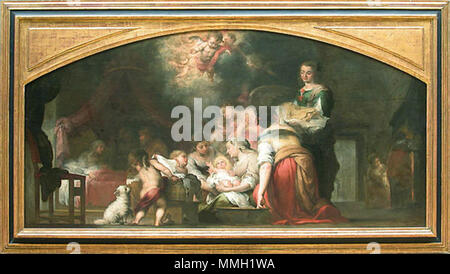. El nacimiento de la Virgen, Musée du Louvre, Paris . 1660. Bartolomé Esteban Murillo (1617-1682) Noms alternatifs : espagnol Bartolomé Esteban Murillo, peintre et dessinateur Espagnol Description Date de naissance/Décès 1 Janvier 1618 (baptisé) 3 avril 1682 Lieu de naissance/décès Séville Séville période de travail, lieu de travail Baroque Séville contrôle d'autorité : Q192062 : VIAF ?76584455 ISNI : ?0000 0001 0917 9367 ULAN : ?500007425 RCAC : ?n81068073 NLA : ?WorldCat 36229539 el nacimiento de la Virgen (Murillo) Banque D'Images