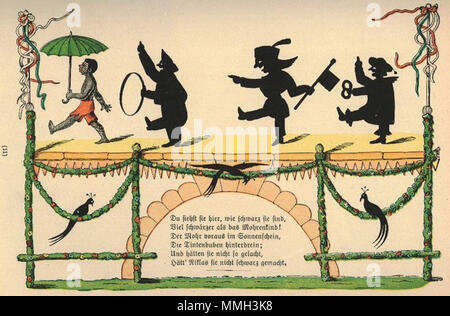 . Der Struwwelpeter : Die Geschichte von den schwarzen Buben 4 Tafel . créé 1858. Heinrich Hoffmann (1809-1894) Noms alternatifs Polycarpus Heulalius Heulenburg Gastfenger ; von Reimerich ; Peter Struwwel Kinderlieb ; Description de l'auteur auteur allemand de Struwwelpeter Date de naissance/décès 13 juin 1809 au 20 septembre 1894 Lieu de naissance/décès Frankfurt Munich Allemagne lieu de travail contrôle d'autorité : Q215724 : VIAF ?76317116 ISNI : ?0000 0000 8155 9420 RCAC : ?n79150242 NLA : ?35402368 : MusicBrainz ?7e65f2d5-a3ad-41b1-8643-81659d4774FB 12 Struwwel Hoffmann H WorldCat Banque D'Images