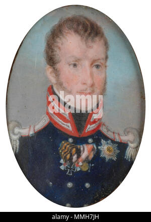 . Deutsch : Miniaturporträt von Friedrich Wilhelm III, König von Preußen Portrait de Frédéric-guillaume III de Prusse. vers 1815. Christian Tangermann 2 Banque D'Images