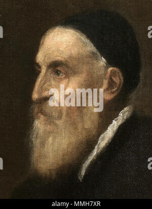 Autoportrait (détail). vers 1562. Autorretrato de Tiziano (détail) Banque D'Images