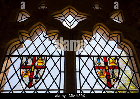 Bataille, UK - 6 mai 2018 : Les armoiries de Battle Abbey, illustrée à la porterie de l'Abbaye de Battle, East Sussex, le 6 mai 2018. Banque D'Images