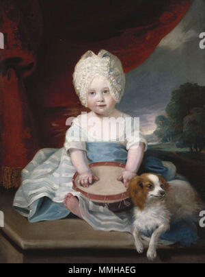 . Anglais : La Princesse Amelia (1783-1810), plus jeune fille du roi George III. La princesse Amelia (1783-1810). 1785. Hoppner - Princesse Amelia, 1785 Banque D'Images