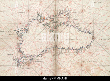 . Anglais : mer Noire. HM 10. BATTISTA AGNESE, PORTOLAN Italie ATLAS, ca. Numéro d'Appel 1550 : HM 10 et suivants : Folio 11v-12 Description : mer Noire. . Vers 1550. Battista Agnese (1500-1564) Description cartographe italien Date de naissance/décès 1500 1564 Lieu de naissance Lieu de travail République de Venise Gênes contrôle d'autorité : Q612967 : VIAF ?268129227 ISNI : ?0000 0003 8320 9717 RCAC : ?n81089266 NLA : ?35112164 GND : ?113428391 WorldCat Battista Agnese. Mer noire. HM 10. ATLAS de l'Italie, ca PORTOLAN. 1550.A Banque D'Images