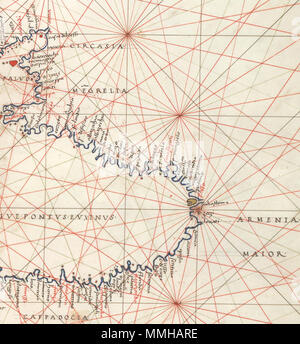 . Anglais : mer Noire. HM 10. BATTISTA AGNESE, PORTOLAN Italie ATLAS, ca. Numéro d'Appel 1550 : HM 10 et suivants : Folio 11v-12 Description : mer Noire. . Vers 1550. Battista Agnese (1500-1564) Description cartographe italien Date de naissance/décès 1500 1564 Lieu de naissance Lieu de travail République de Venise Gênes contrôle d'autorité : Q612967 : VIAF ?268129227 ISNI : ?0000 0003 8320 9717 RCAC : ?n81089266 NLA : ?35112164 GND : ?113428391 WorldCat Battista Agnese. Mer noire. HM 10. ATLAS de l'Italie, ca PORTOLAN. 1550.E Banque D'Images