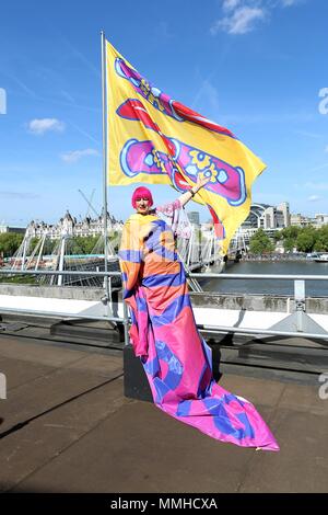 Zandra Rhodes sur le toit au Southbank Centre Banque D'Images