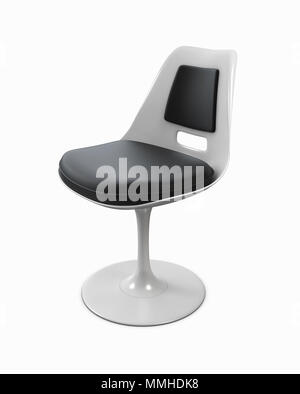 Chaise moderne gris isolé sur fond blanc, 3d illustration. Banque D'Images