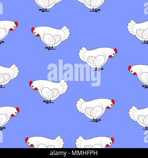 Un ensemble de dessins blancs de poulets. Vector illustration parfaite pour les enfants. Illustration de Vecteur