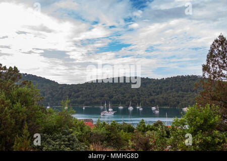 Le mouillage abrité de Luka Polače, Otok Mljet, Croatie Banque D'Images