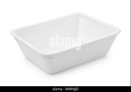 Vide ouvert contenant mousse isolated on white Banque D'Images