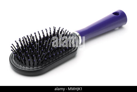 Brosse à cheveux en plastique isolated on white Banque D'Images