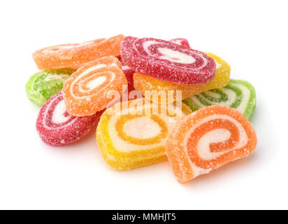 Gelée de fruits bonbons colorés isolated on white Banque D'Images
