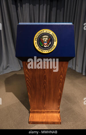 28 FÉVRIER 2018 - College Station Texas - George H. W. Bush Presidential Library and Museum dispose de podium présidentiel Banque D'Images