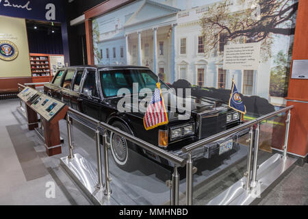 28 FÉVRIER 2018 - College Station Texas - George H. W. Bush Presidential Library and Museum montre Limousine présidentielle Banque D'Images