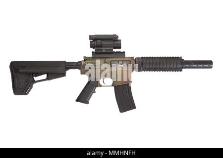 M4 CQB fusil à gunsight isolé sur fond blanc Banque D'Images