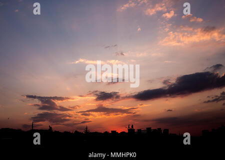 Ville colorée sunet cloudscape Banque D'Images