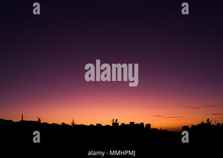 Ville colorée sunet cloudscape Banque D'Images