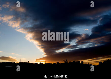 Ville colorée sunet cloudscape Banque D'Images