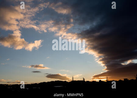Ville colorée sunet cloudscape Banque D'Images