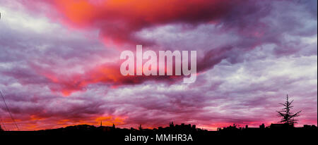 Ville colorée sunet cloudscape Banque D'Images