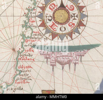 . Anglais : mer Noire et Méditerranée orientale. HM 33. JOAN MARTINES, PORTOLAN ATLAS. L'Italie, ca. Numéro d'Appel 1578 : HM 33 Folio : f. 2 Description : mer Noire et Méditerranée orientale. . Vers 1578. Joan Martines (16ème siècle) Description cartographe italien Date de naissance/décès 16e siècle 16e siècle Lieu de naissance/décès Inconnu Inconnu période de travail, à partir de 1559 jusqu'à 1591 le lieu de travail 1556-1587 : Messine (Sicile, Italie) 1590-1591 : Naples probablement faite par Joan Martines à Messine depuis nomenclature est italien, et c'est manifestement dans Martines' style, nettement similaires à Londres, Brit Banque D'Images