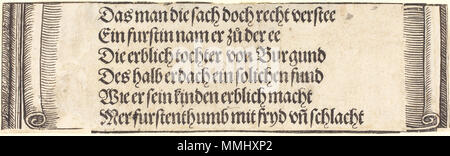 R-20101105-0072.jpg Albrecht Dürer (Allemand, 1471 - 1528 ), un texte imprimé pour 'les fiançailles de Maximilien avec Marie de Bourgogne', 1515, gravure sur bois, Rosenwald Collection Albrecht Dürer - Texte imprimé pour les fiançailles de Maximilien avec Marie de Bourgogne Banque D'Images