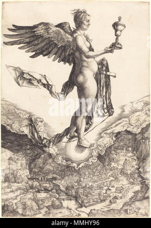 R-20101129-0062.jpg Albrecht Dürer (Allemand, 1471 - 1528 ), Nemesis (La chance), ch. 1501/1502, gravure, Don de R. Horace Gallatin Albrecht Dürer - Nemesis (La Chance) (NGA 1949.1.21) Banque D'Images