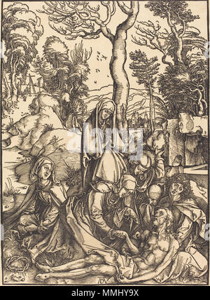 R-20101129-0080.jpg Albrecht Dürer (Allemand, 1471 - 1528 ), la lamentation, c. 1498/1499, woodcut, Rosenwald Collection Albrecht Dürer - La Lamentation (NGA 1943.3.3622) Banque D'Images