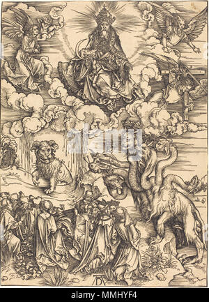 R-20101130-0024.jpg Albrecht Dürer (Allemand, 1471 - 1528 ), la Bête à deux cornes comme un agneau, probablement c. 1496/1498, woodcut, don de W. Russell Allen Albrecht Dürer - La Bête à deux cornes comme un agneau (NGA 1941.1.26) Banque D'Images