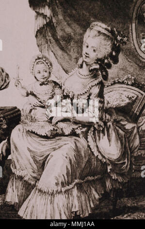 Dupin Le Jeune (d'après Leclerc) - Madame Royale, fille du Roi unique, sur les genoux de sa gouvernante, la Princesse de Guéménée Banque D'Images