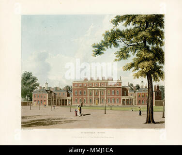 . Anglais : une vue sur Buckingham House, reconstruite plus tard comme le palais de Buckingham Buckingham House. Août 1819. Buckingham House, de résidences royales, l'Pyne 1819 - panteek pyn65-331 Banque D'Images