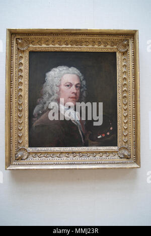. Anglais : le premier auto-portrait de peintre anglais William Hogarth. L'auto-portrait. circa 1735. William Hogarth, l'auto-portrait (ch. 1735, Yale Center for British Art) Banque D'Images