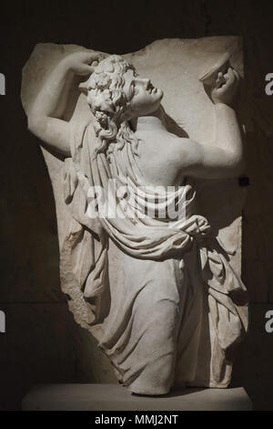 La danse de Sophocle. L'allégement de la romain en marbre 2ème moitié de la 2ème ANNONCE de siècle sur l'affichage dans le Kunsthistorisches Museum, Vienne, Autriche. Banque D'Images