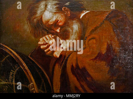 . Mit Himmelsglobus Gelehrter. Öl auf Leinwand, 62,5 x 87 cm . 17e siècle. Cercle de Domenico Fetti (1589-1623) peintre italien Description Date de naissance/décès 1589 16 avril 1623 Lieu de naissance/décès Rome Venise Baroque période de travail lieu de travail rom, Mantoue, Venise contrôle d'autorité : Q551695 : VIAF ?79203050 ISNI : ?0000 0001 1772 0109 ULAN : ?500115450 RCAC : ?c91043037 : WGA, Domenico FETTI ?Gelehrter Himmelsglobus mit WorldCat Banque D'Images