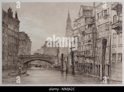 . Deutsch : HAMBOURG. Augenblicke einer Stadt 1882-1894. Dans 50 Zeichnungen von Johann Theobald Riefesell nach Originalen im Museum für Hamburgische Geschichte. Dovenfleet 05-10-1883 . 28 décembre 2008. Johann Theobald Riefesell (1836-1895) peintre allemand Description Date de naissance/décès 1 Juillet 1836 19 janvier 1895 Lieu de naissance/décès - contrôle d'autorité : Q1696364 : VIAF ?47554794 RCAC : ?n83239516 GND : ?11860077X WorldCat HH-Dovenfleet Riefesell-33-05-10-1883- Banque D'Images