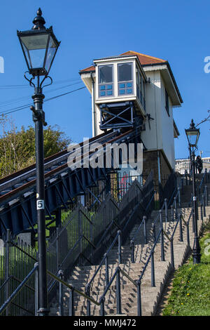 SOUTHEND-ON-SEA, ESSEX - 18 avril 2018 : Le Southend Cliff Railway, également connu sous le nom de la falaise de Southend, à Southend-on-Sea, Essex, le 18 avril Banque D'Images