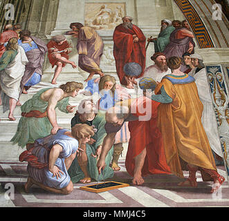 0 Chambre de Raphaël - École d'Athènes - Musées du Vatican (1) Banque D'Images