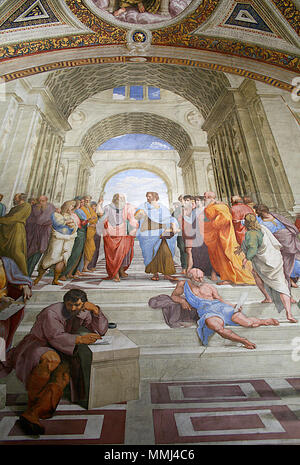 0 Chambre de Raphaël - École d'Athènes - Musées du Vatican (2) Banque D'Images